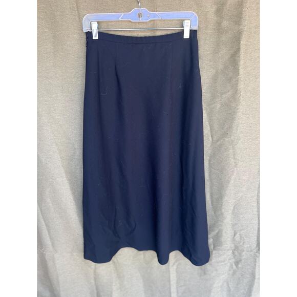 Vintage Talbots Petites Wool A-Line Skirt | Size 6 | Classic Black 100% Wool - Picture 4 of 10